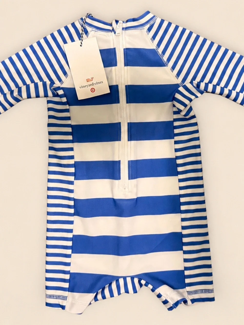 NWT Vineyard Vines x Target Blue & White Striped One-Piece Rash Guard – Size 12M